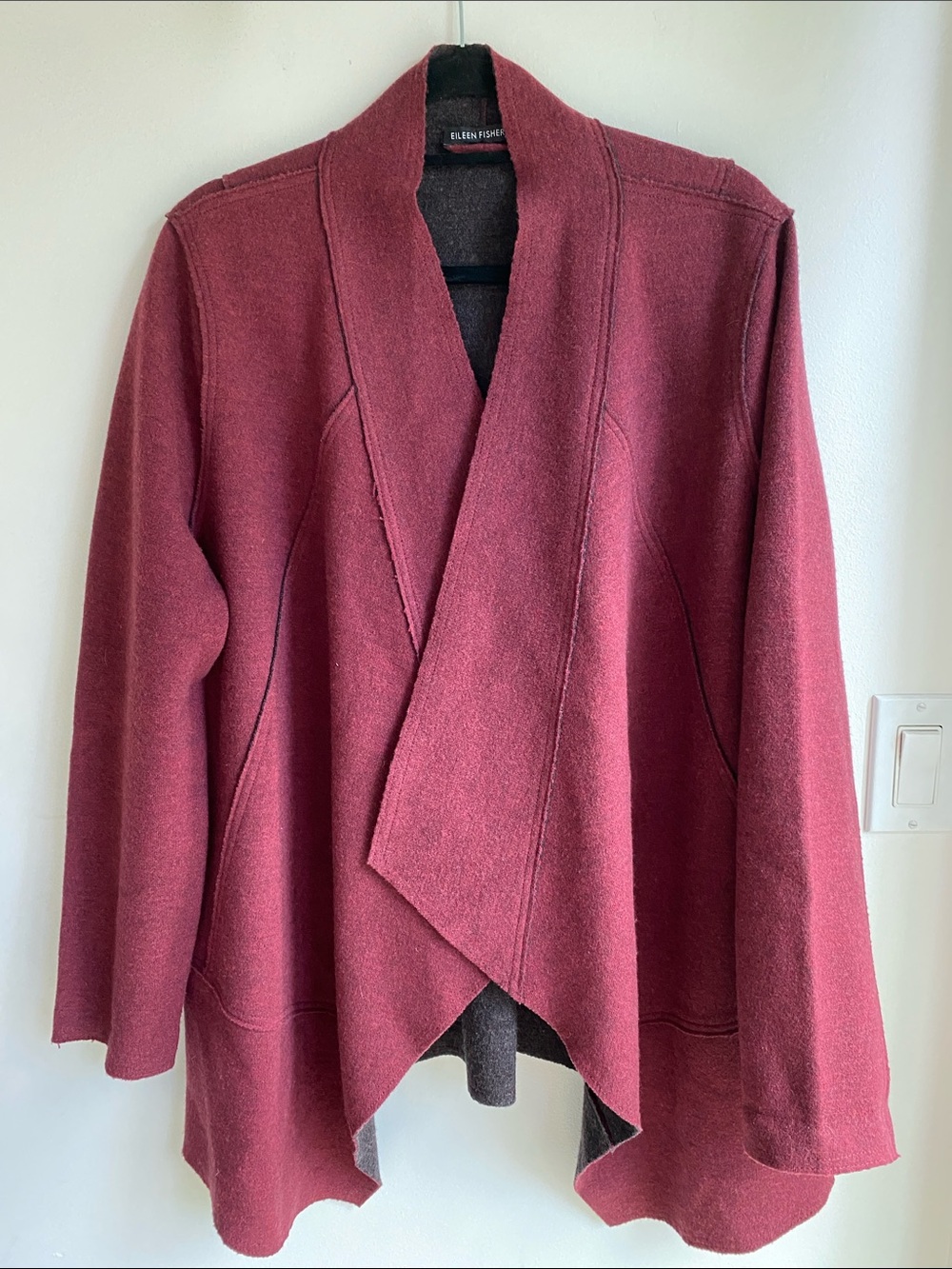 Eileen Fisher Wool  Open Front Jacket/ Cardigan 1X
